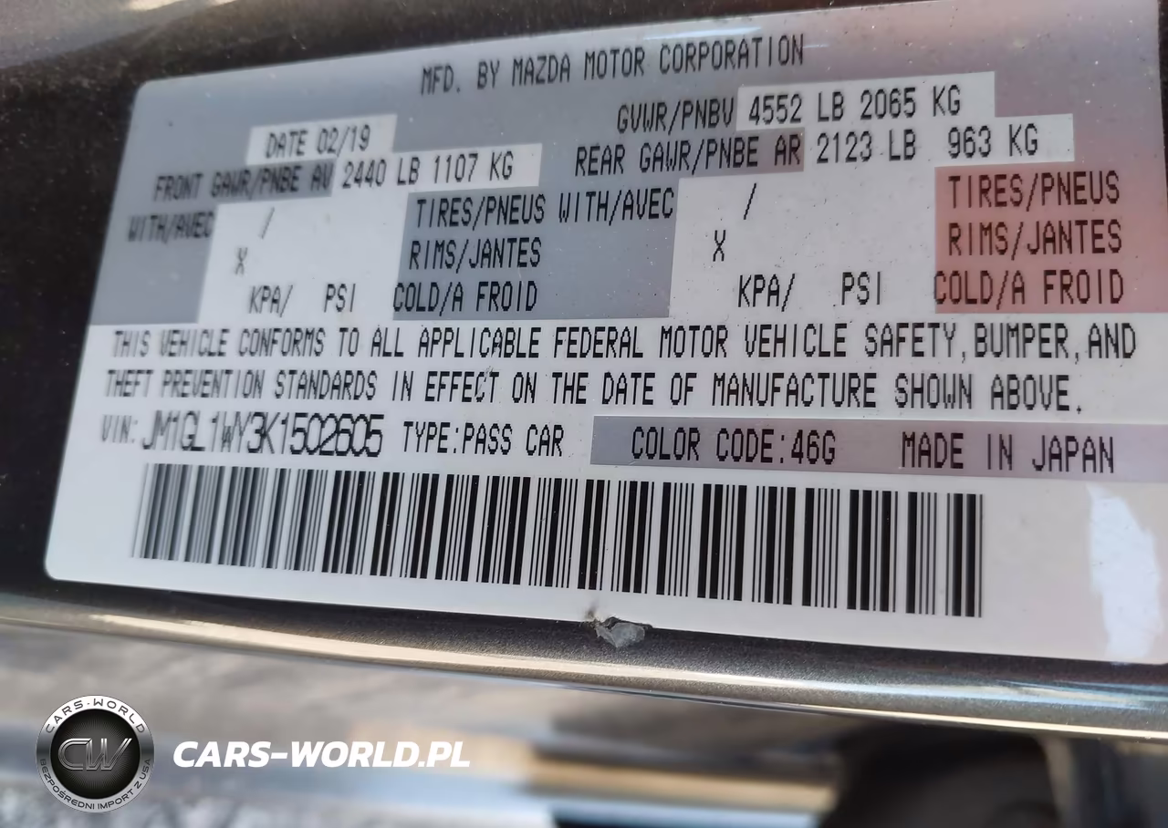 2019 Mazda 6 Grand Touring Reserve VIN:JM1GL1WY3K1502605 - 9