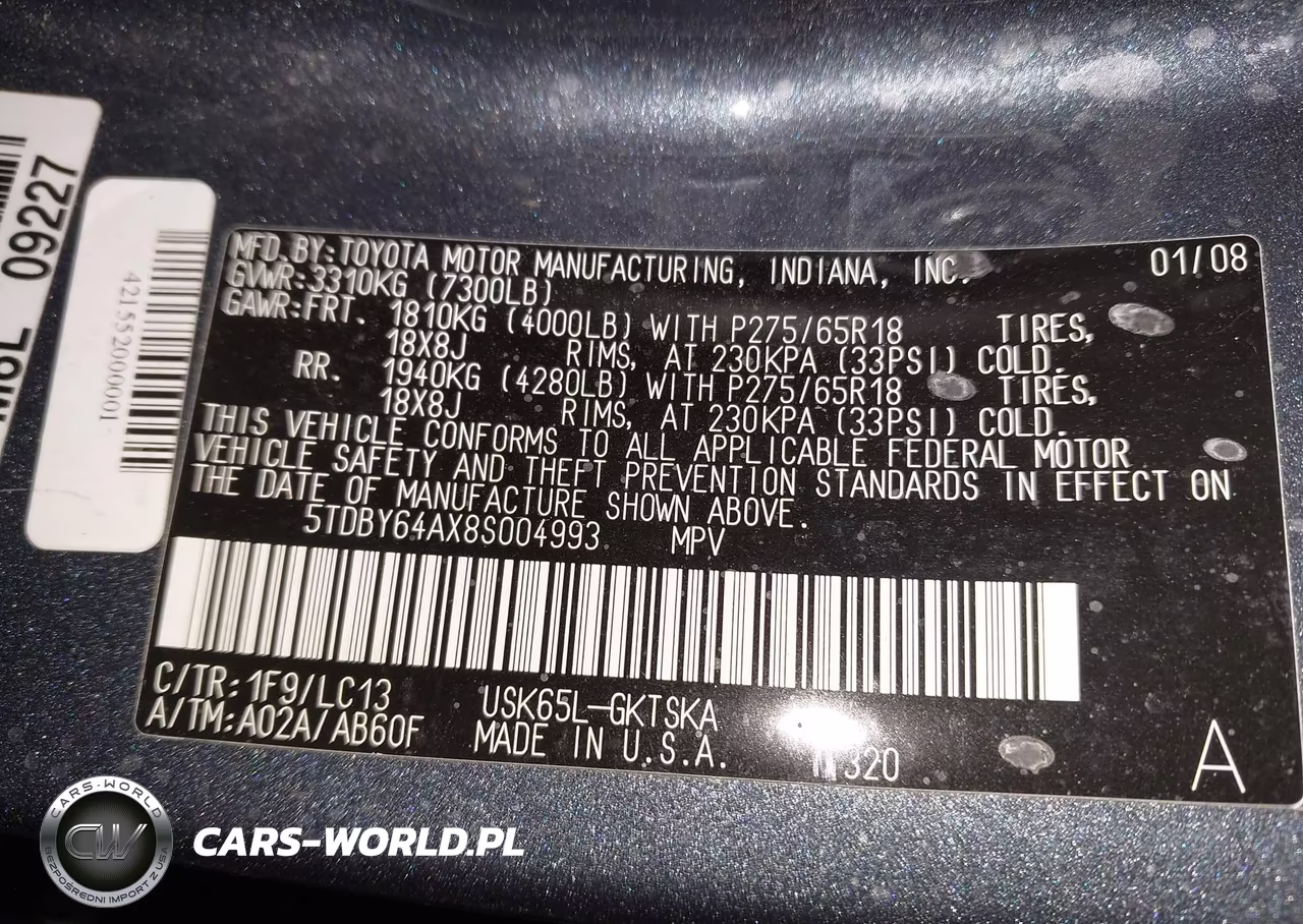 2008 Toyota Sequoia Sr5 5.7L V8 VIN:5TDBY64AX8S004993 - 9