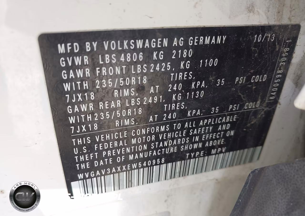 2014 Volkswagen Tiguan Sel VIN:WVGAV3AXXEW540958 - 9
