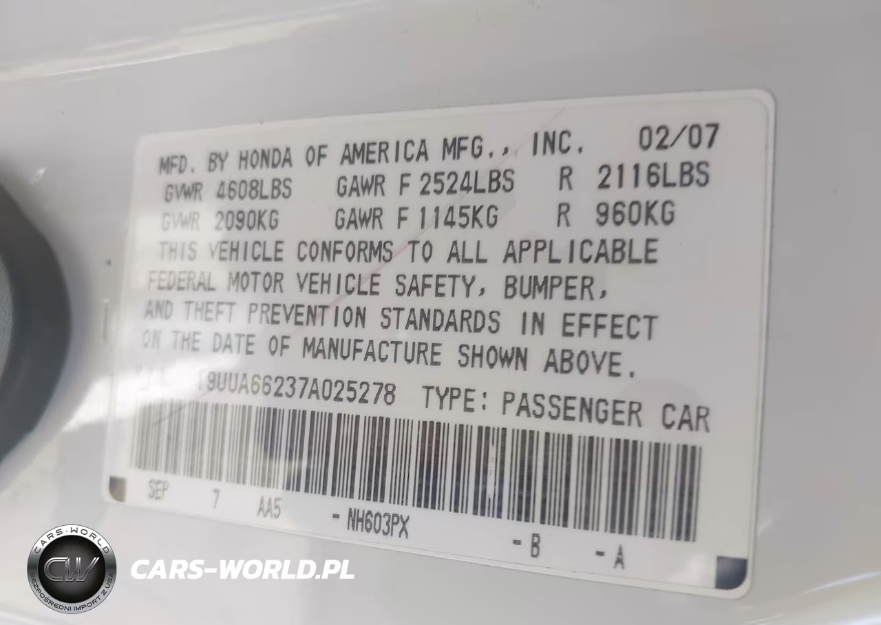 2007 Acura Tl 3.2 VIN:19UUA66237A025278 - 9
