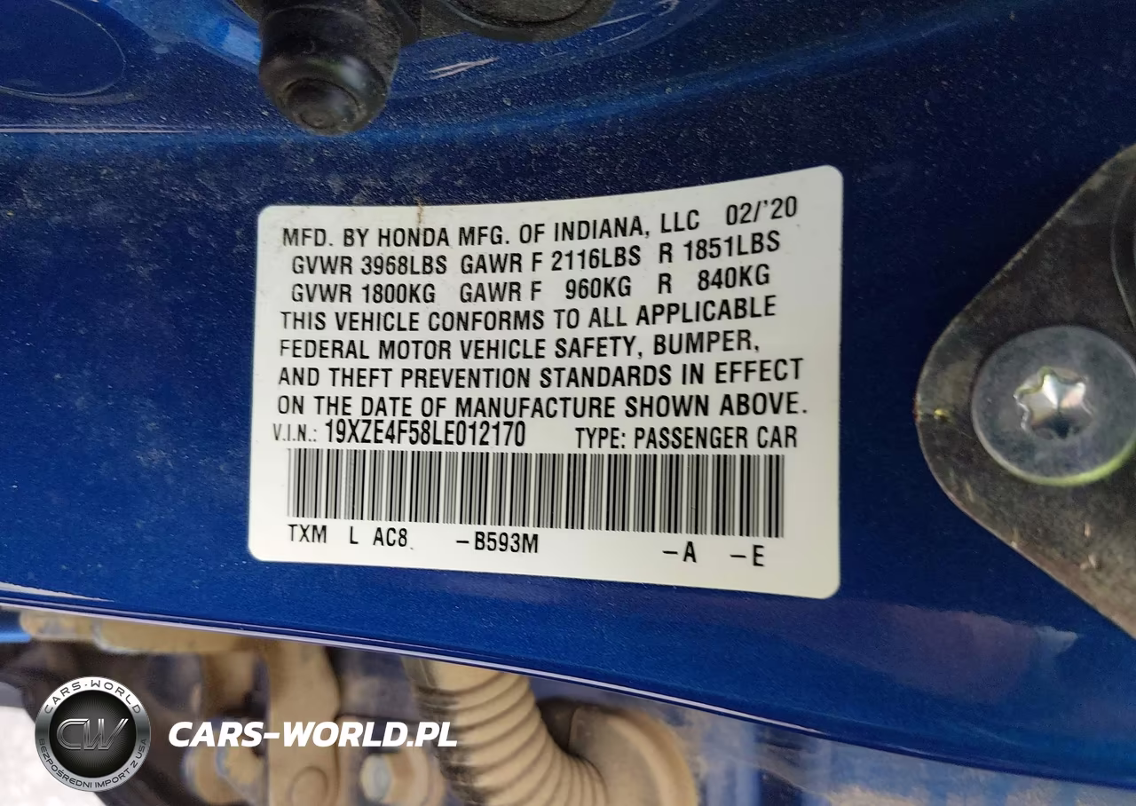 2020 Honda Insight Ex VIN:19XZE4F58LE012170 - 9
