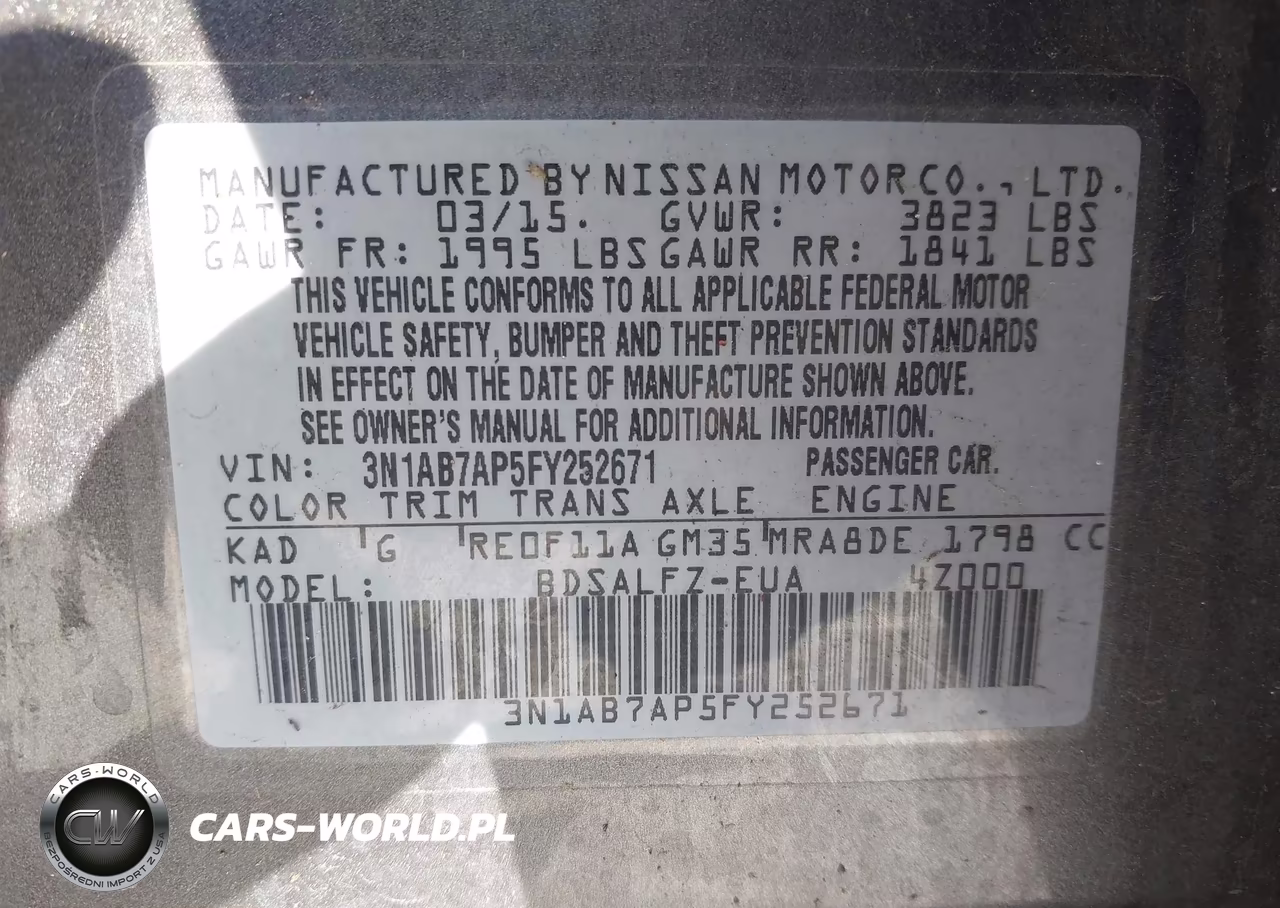 2015 Nissan Sentra Fe+ S-S-Sl-Sr-Sv VIN:3N1AB7AP5FY252671 - 9