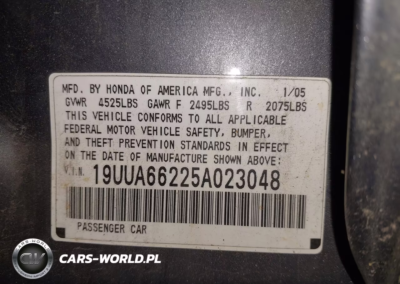 2005 Acura Tl VIN:19UUA66225A023048 - 9