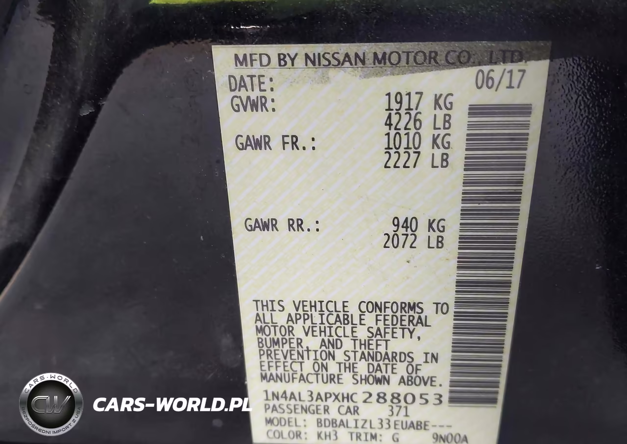 2017 Nissan Altima 2.5 Sv VIN:1N4AL3APXHC288053 - 9