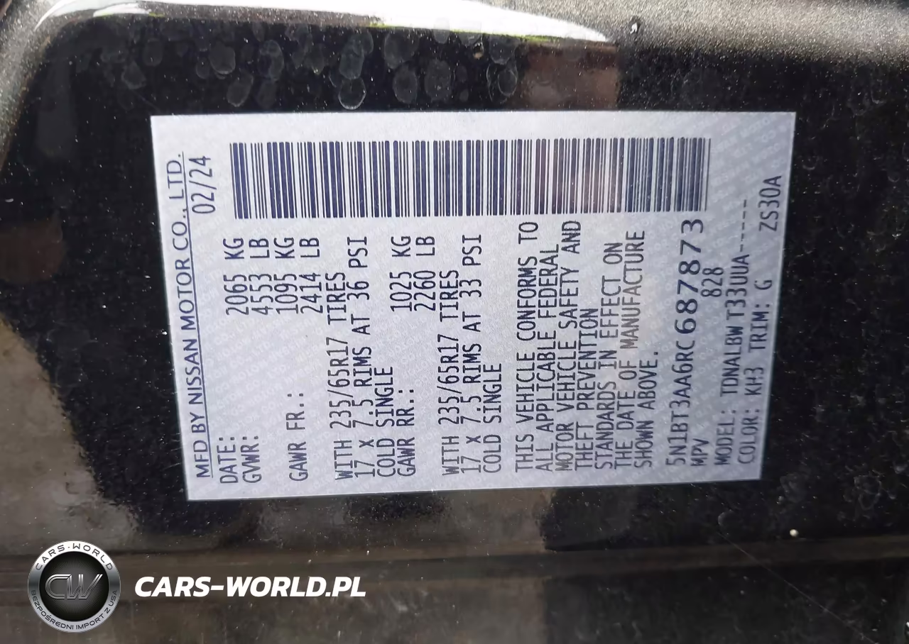 2024 Nissan Rogue S Fwd VIN:5N1BT3AA6RC687873 - 9