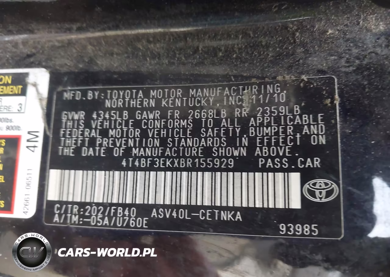 2011 Toyota Camry Le VIN:4T4BF3EKXBR155929 - 12