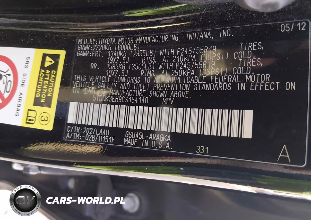 2012 Toyota Highlander Limited V6 VIN:5TDDK3EH9CS154140 - 9