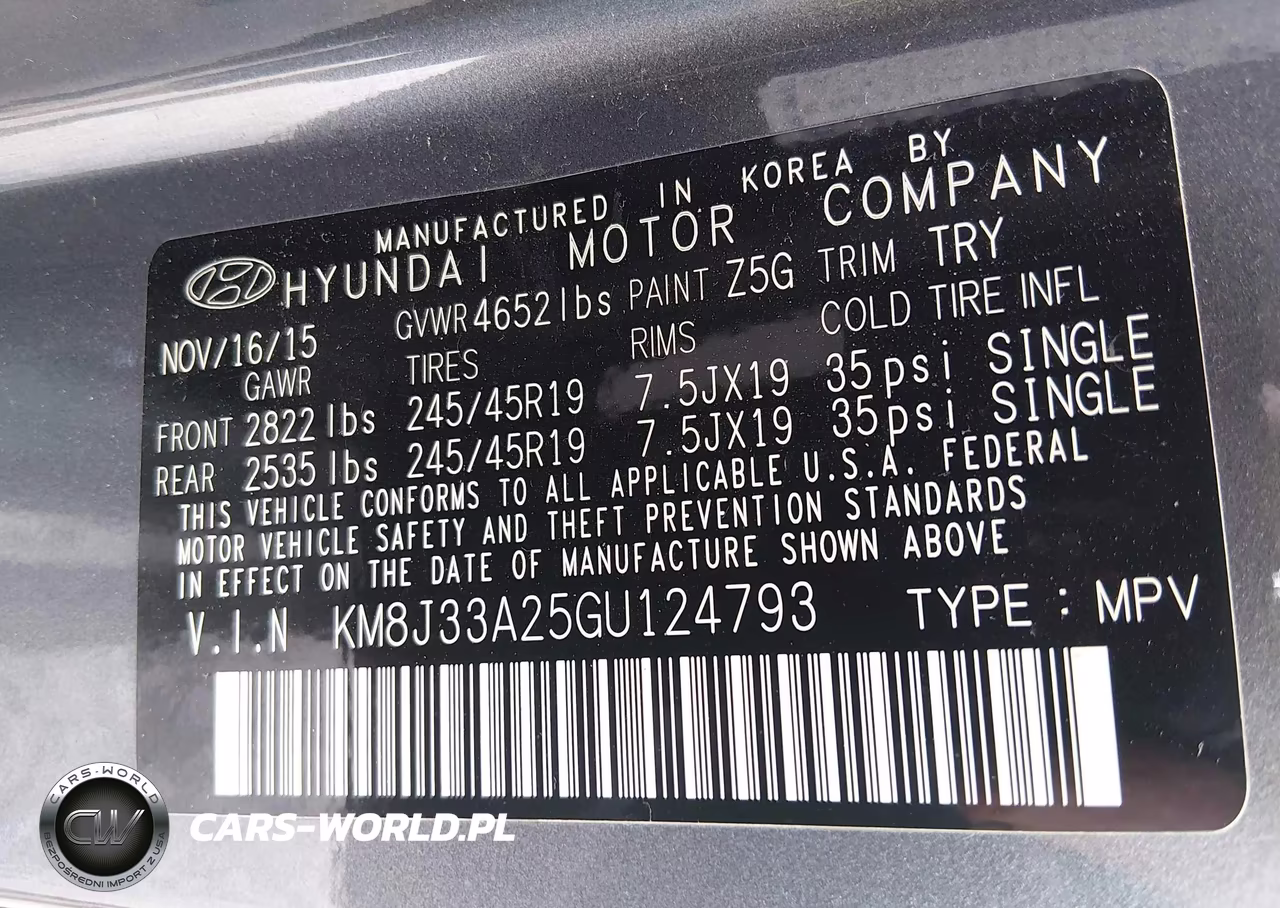 2016 Hyundai Tucson Limited VIN:KM8J33A25GU124793 - 9