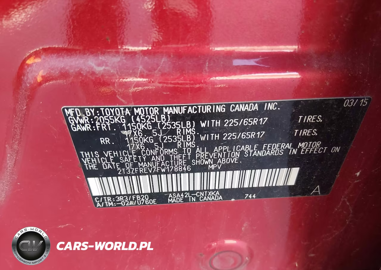 2015 Toyota Rav4 Le VIN:2T3ZFREV7FW178846 - 9