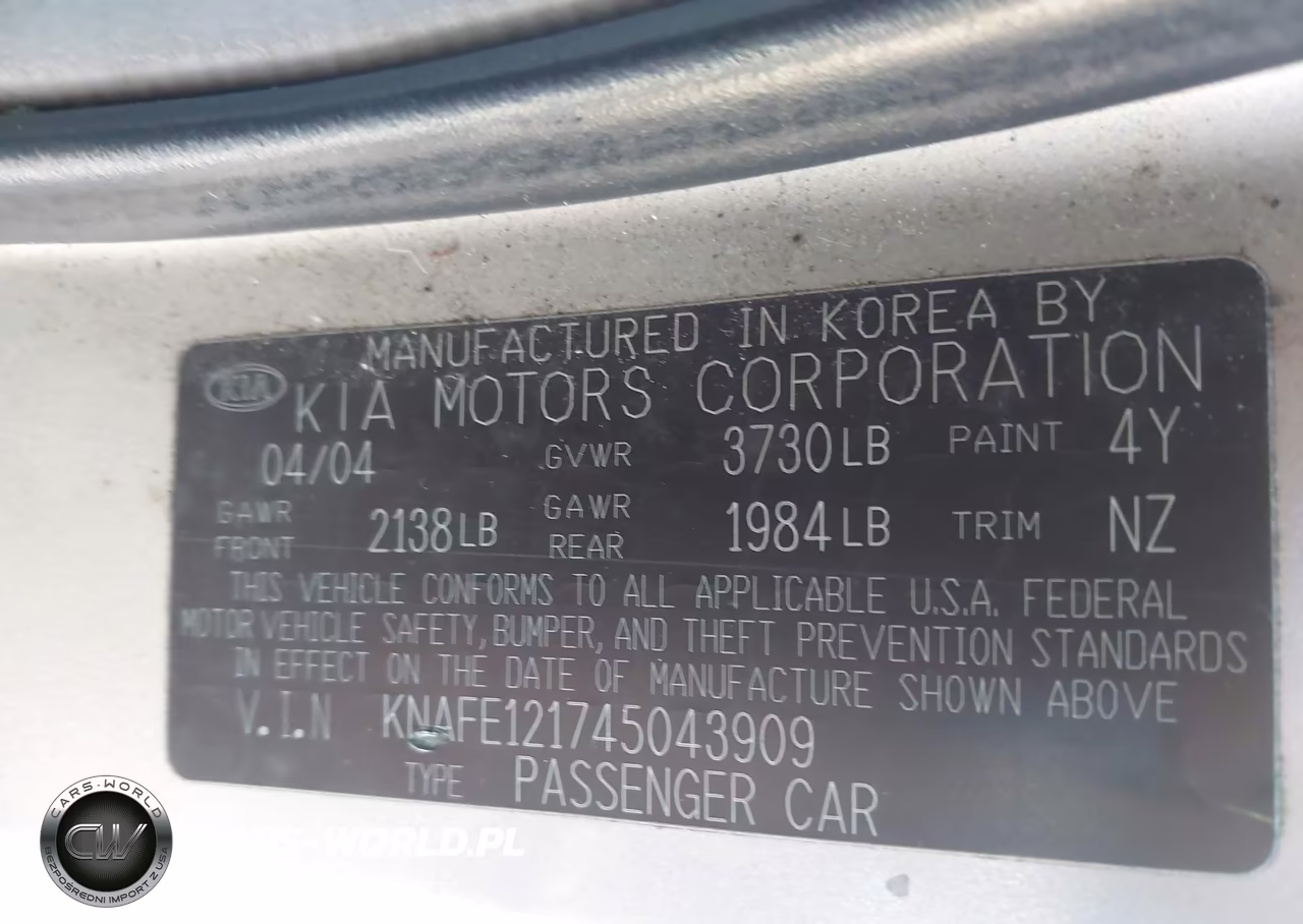 2004 Kia Spectra Ex-Lx VIN:KNAFE121745043909 - 9