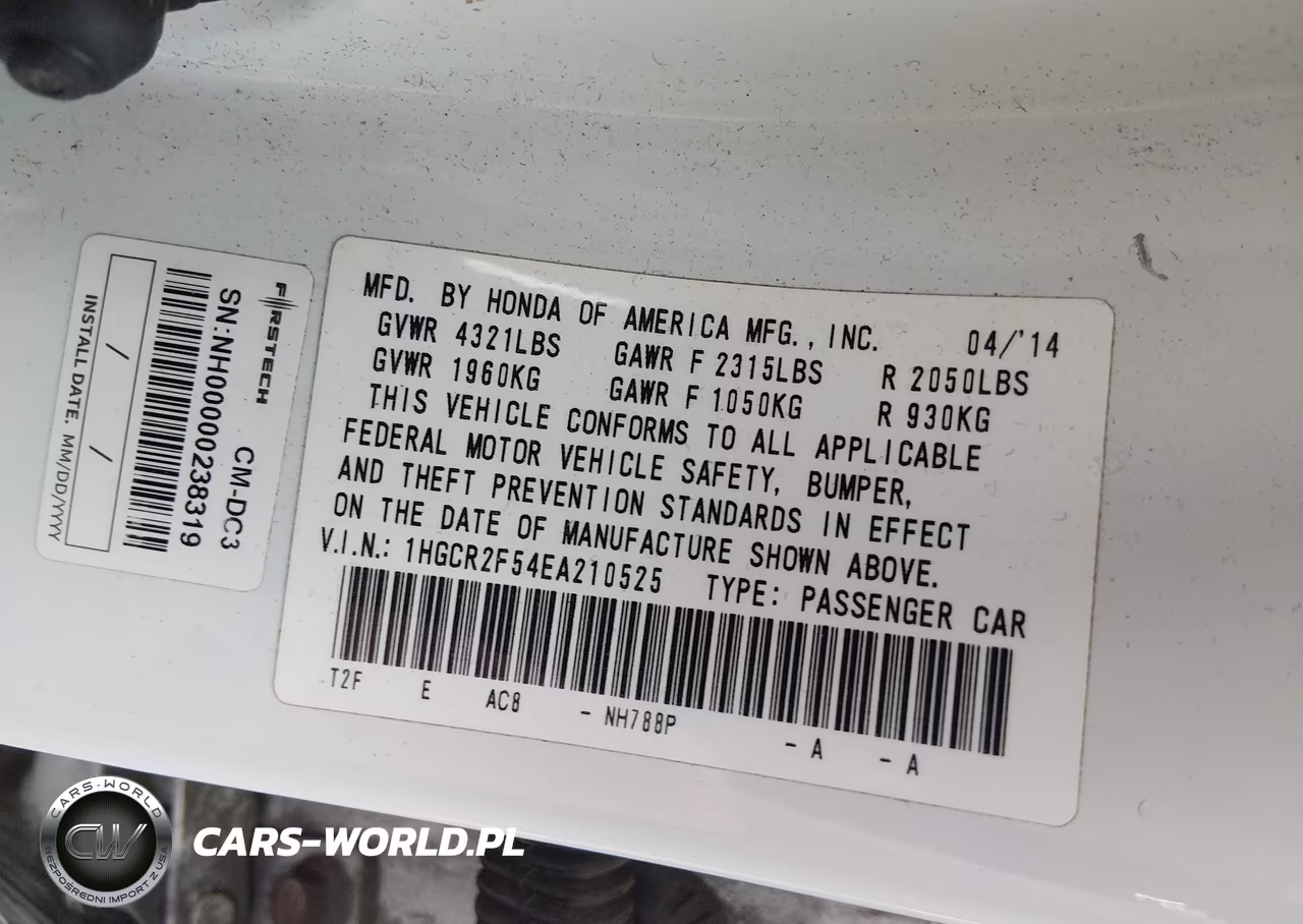 2014 Honda Accord Sport VIN:1HGCR2F54EA210525 - 9