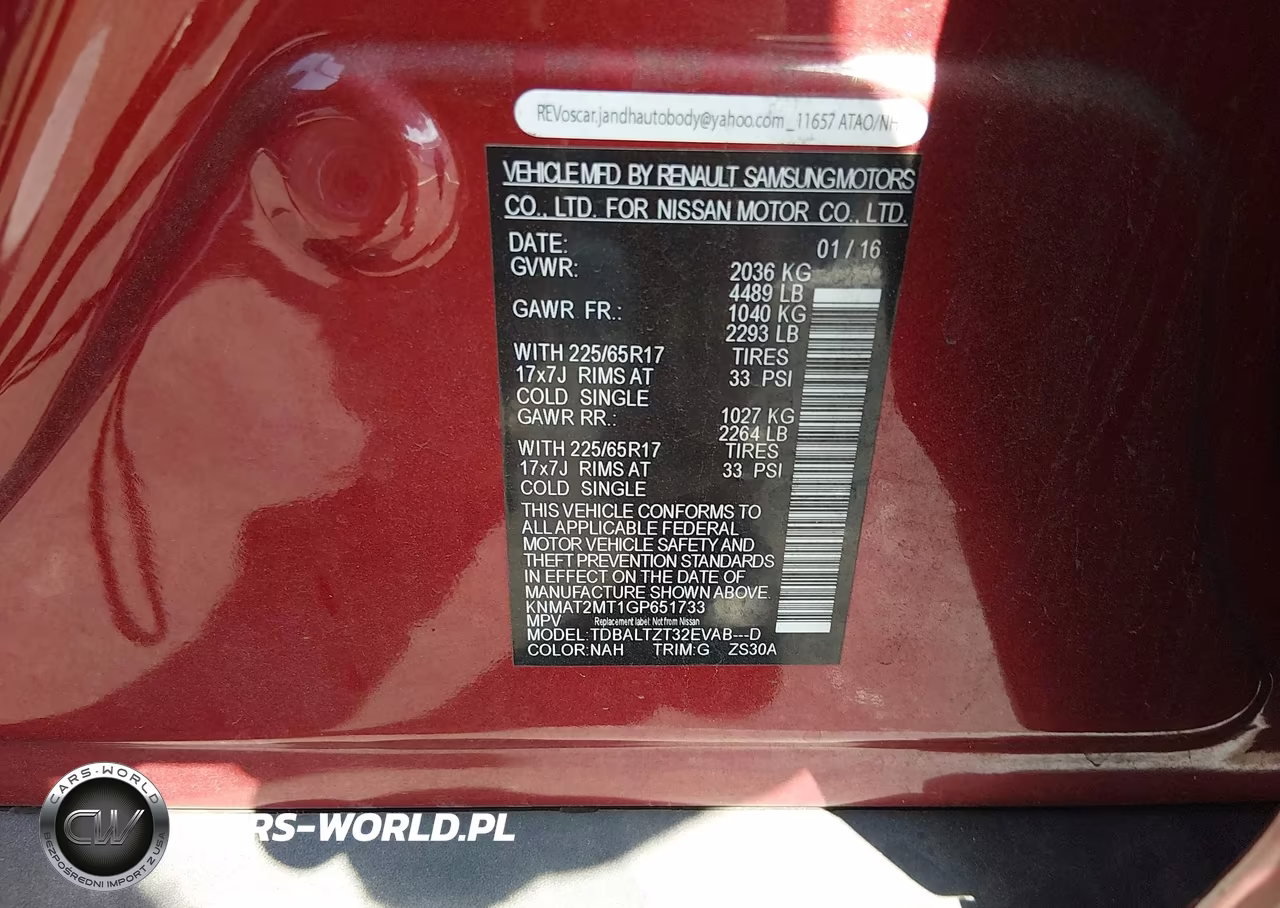 2016 Nissan Rogue Sv VIN:KNMAT2MT1GP651733 - 12