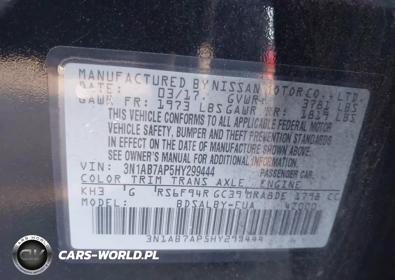 2017 Nissan Sentra S VIN:3N1AB7AP5HY299444 - 9