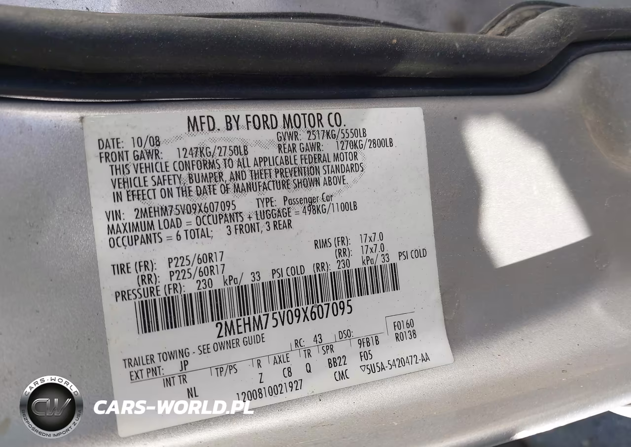 2009 Mercury Grand Marquis Ls (Fleet Only) VIN:2MEHM75V09X607095 - 9