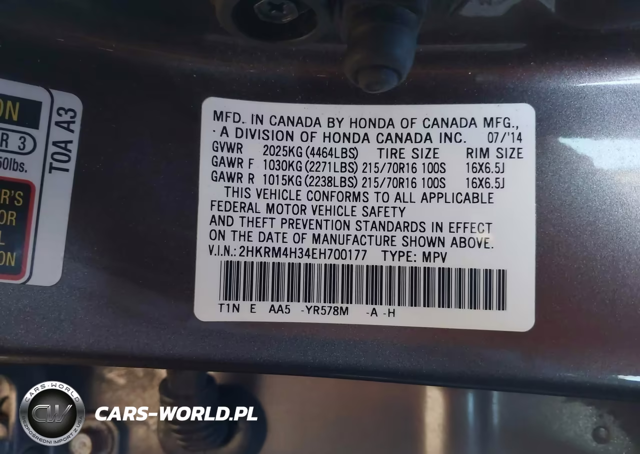 2014 Honda Cr-V Lx VIN:2HKRM4H34EH700177 - 9