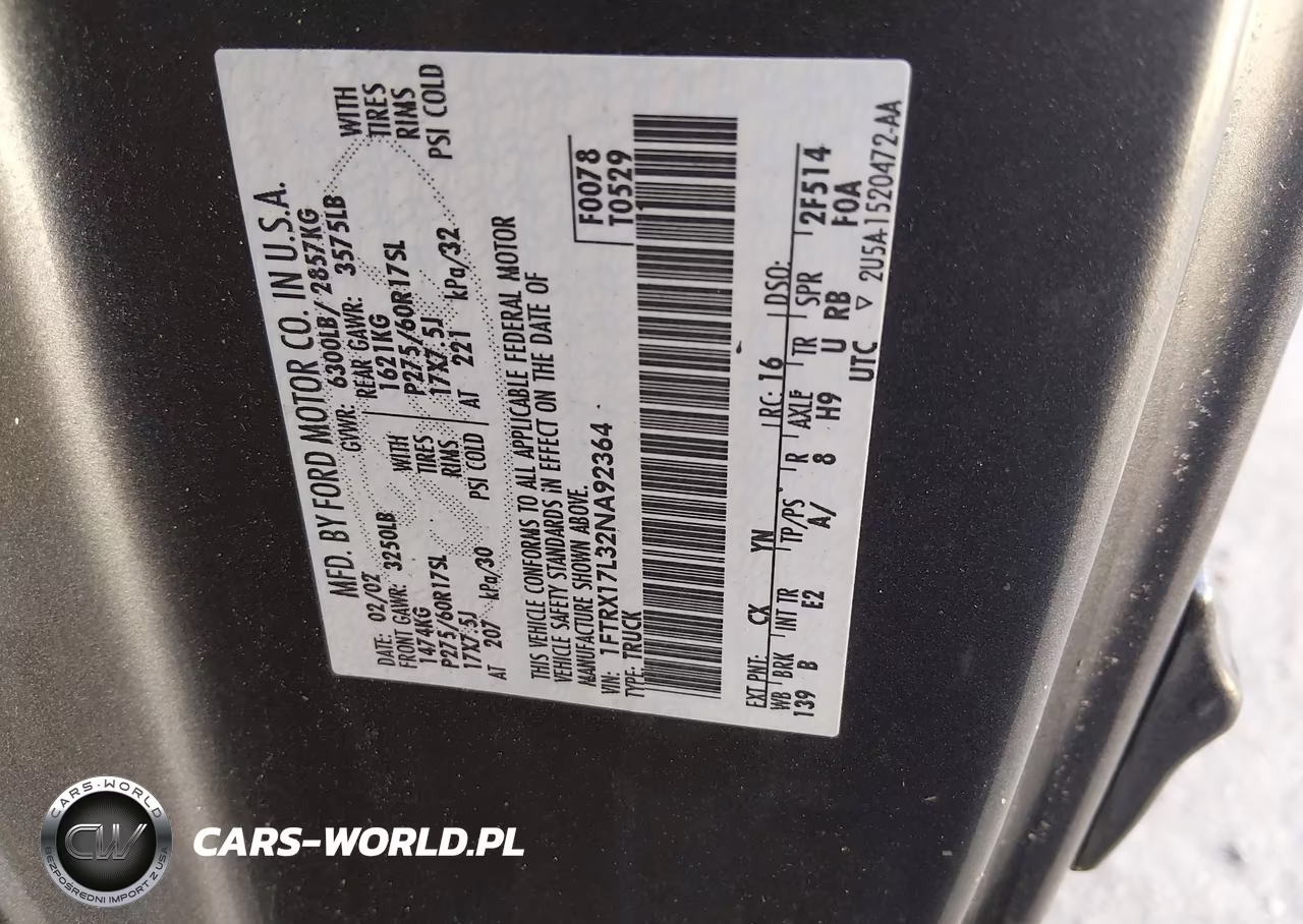 2002 Ford F-150 Lariat-Xl-Xlt VIN:1FTRX17L32NA92364 - 9