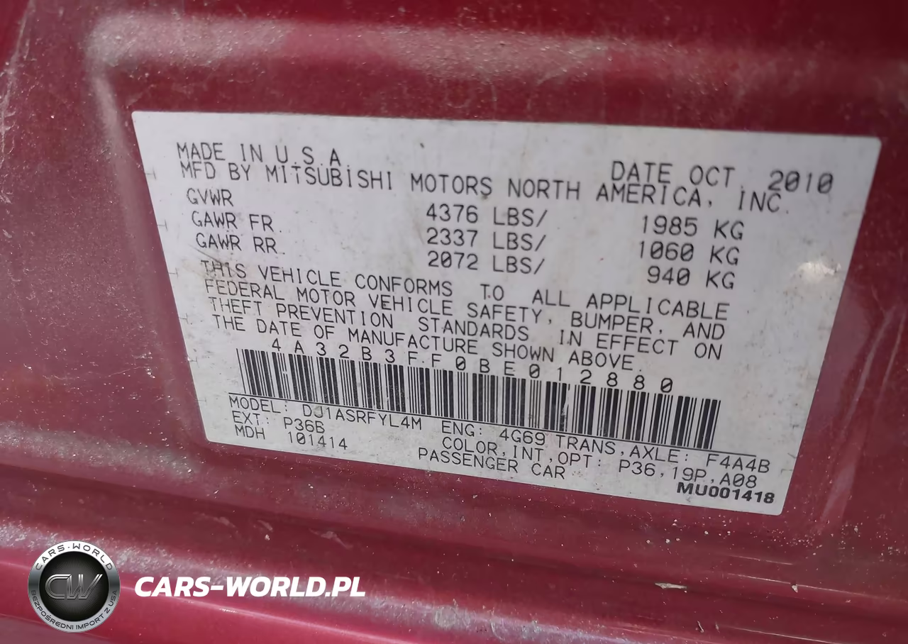 2011 Mitsubishi Galant Es-Se VIN:4A32B3FF0BE012880 - 9