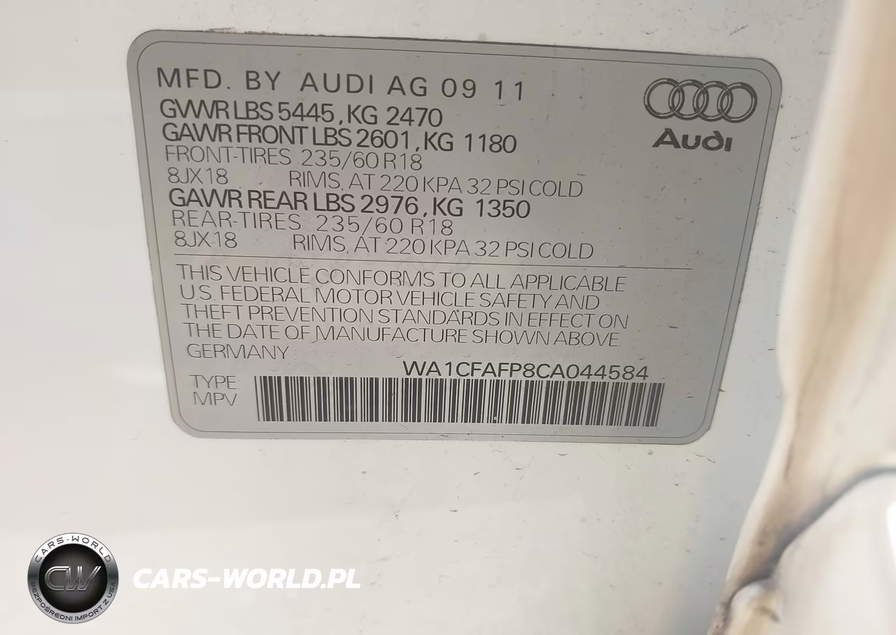 2012 Audi Q5 2.0T Premium VIN:WA1CFAFP8CA044584 - 9