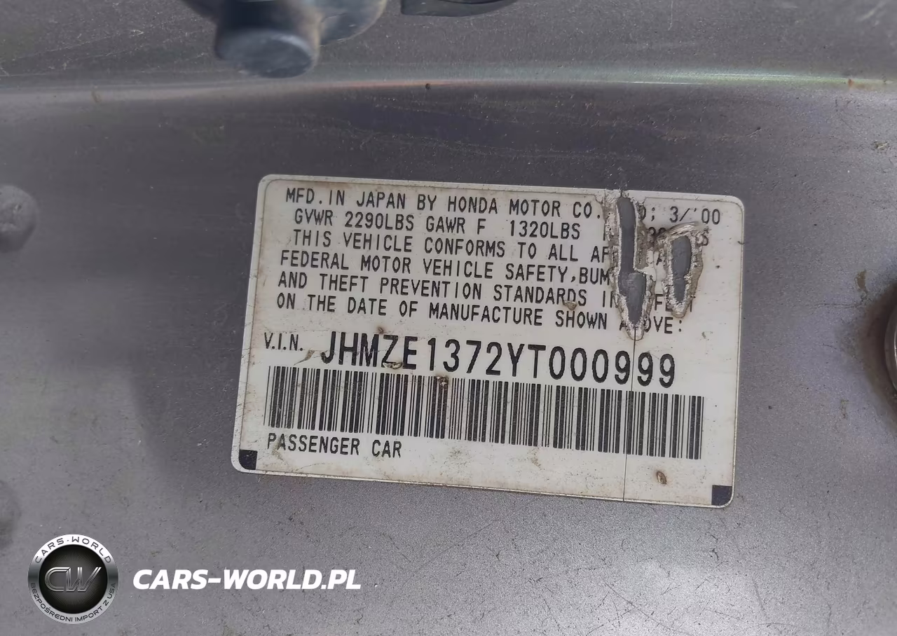 2000 Honda Insight VIN:JHMZE1372YT000999 - 9