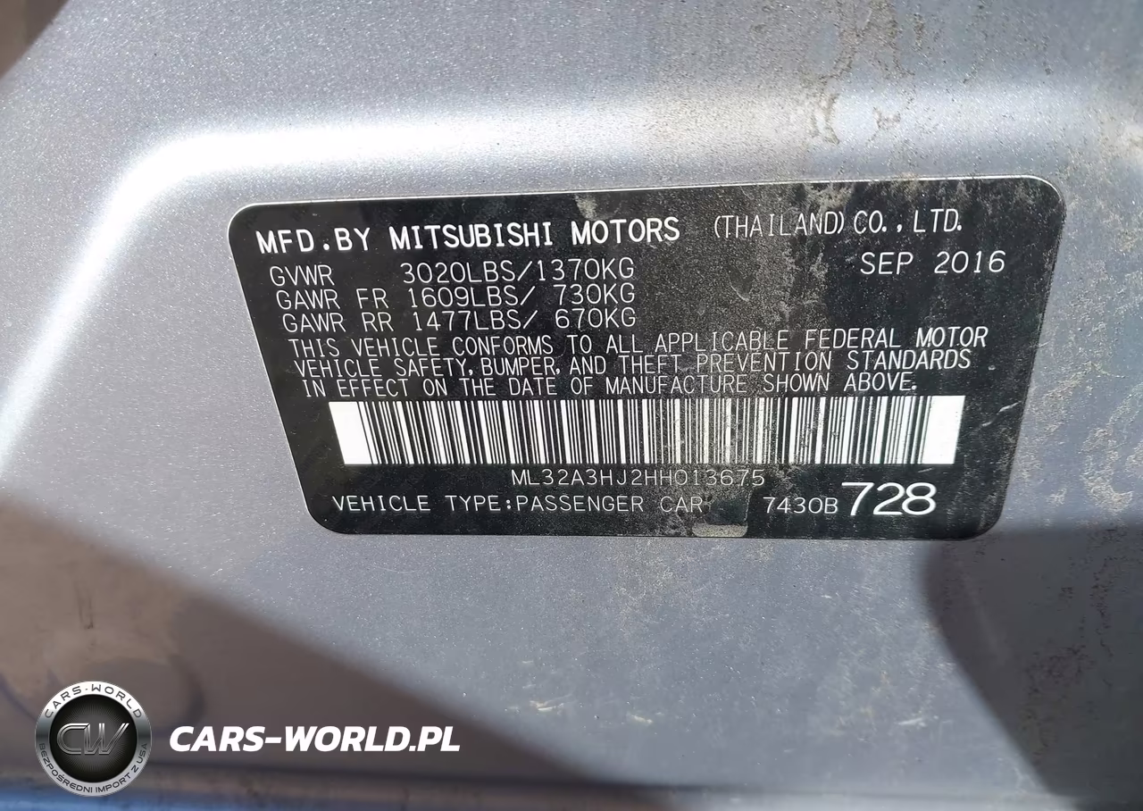 2017 Mitsubishi Mirage Es VIN:ML32A3HJ2HH013675 - 9