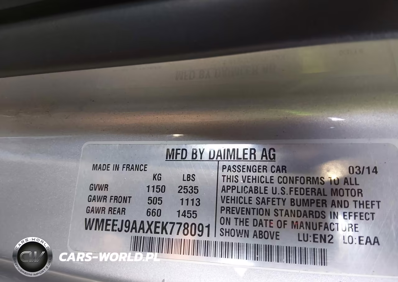 2014 Smart Fortwo Electric Drive Passion VIN:WMEEJ9AAXEK778091 - 9