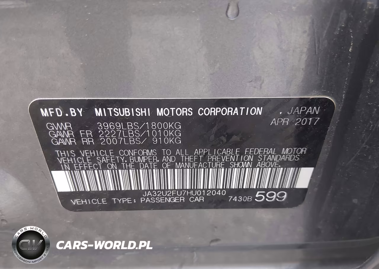2017 Mitsubishi Lancer Le VIN:JA32U2FU7HU012040 - 9