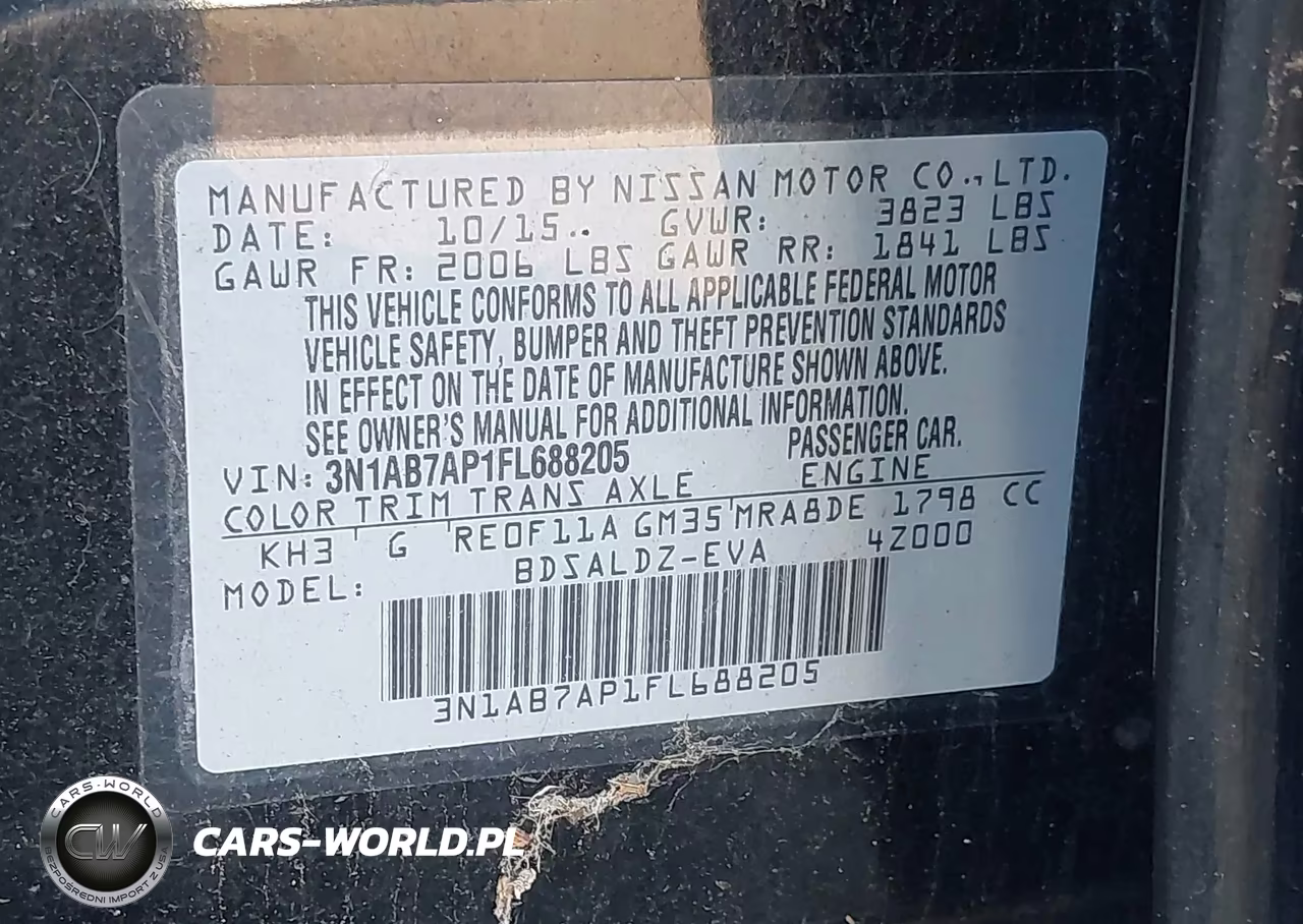 2015 Nissan Sentra Sv VIN:3N1AB7AP1FL688205 - 9