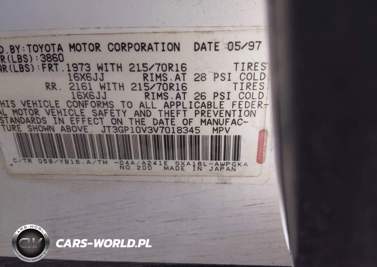 1997 Toyota Rav4 VIN:JT3GP10V3V7018345 - 9