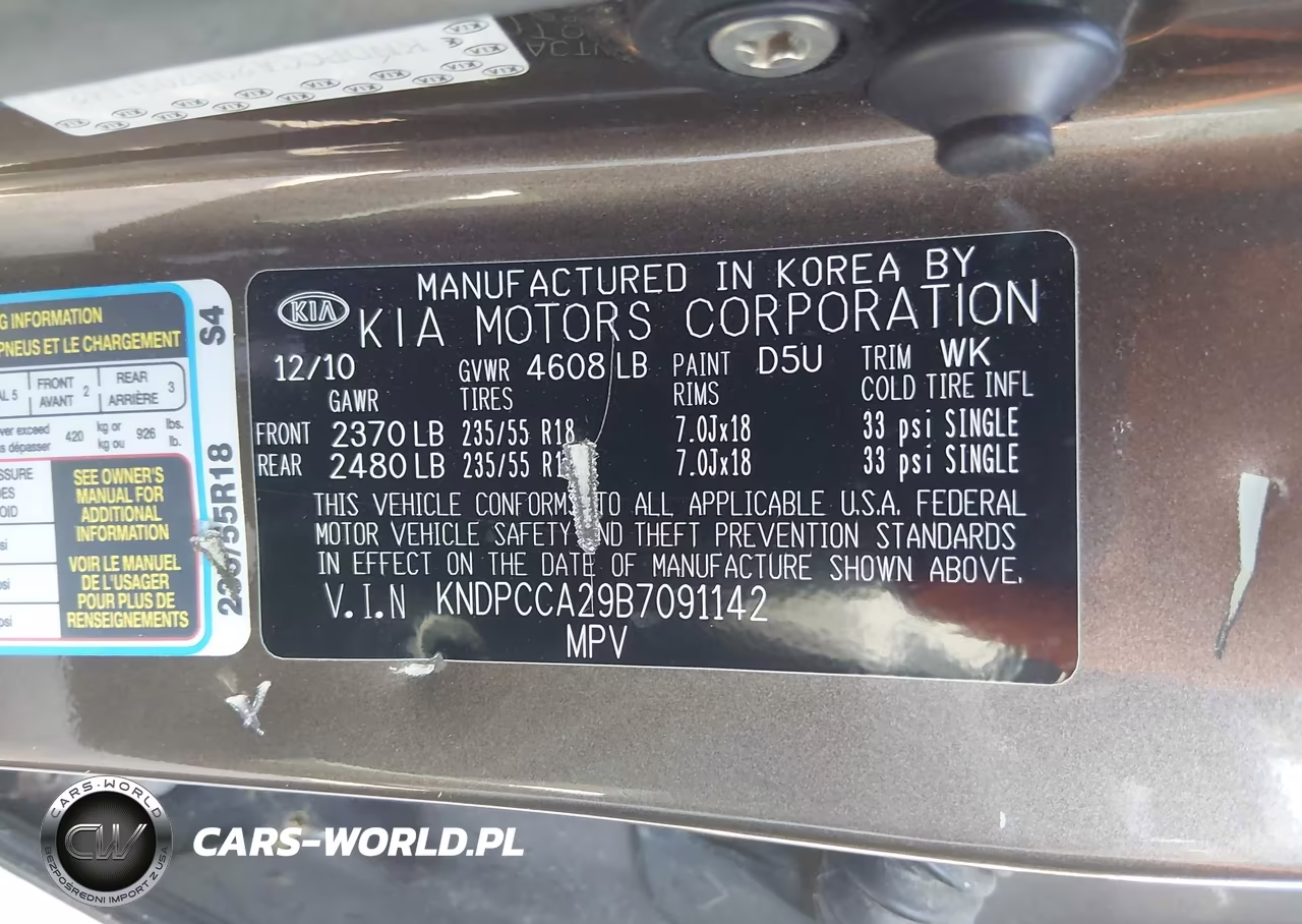 2011 Kia Sportage Ex VIN:KNDPCCA29B7091142 - 9