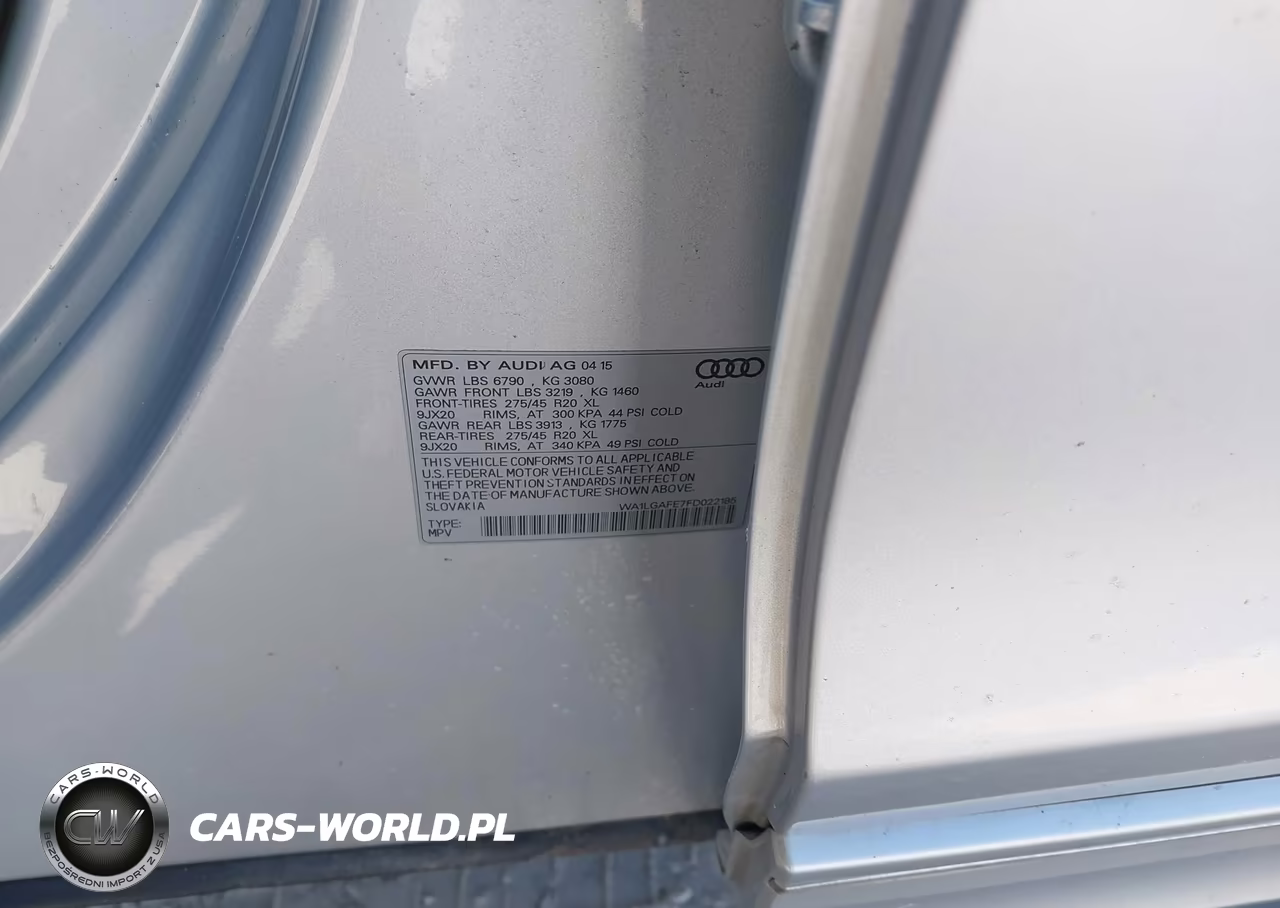 2015 Audi Q7 3.0T Premium VIN:WA1LGAFE7FD022185 - 9