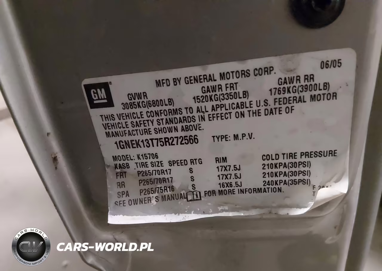 2005 Chevrolet Tahoe Z71 VIN:1GNEK13T75R272566 - 9