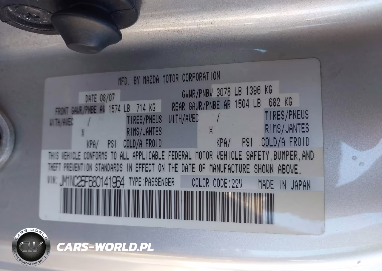 2008 Mazda Mx-5 Sport VIN:JM1NC25F680141964 - 9