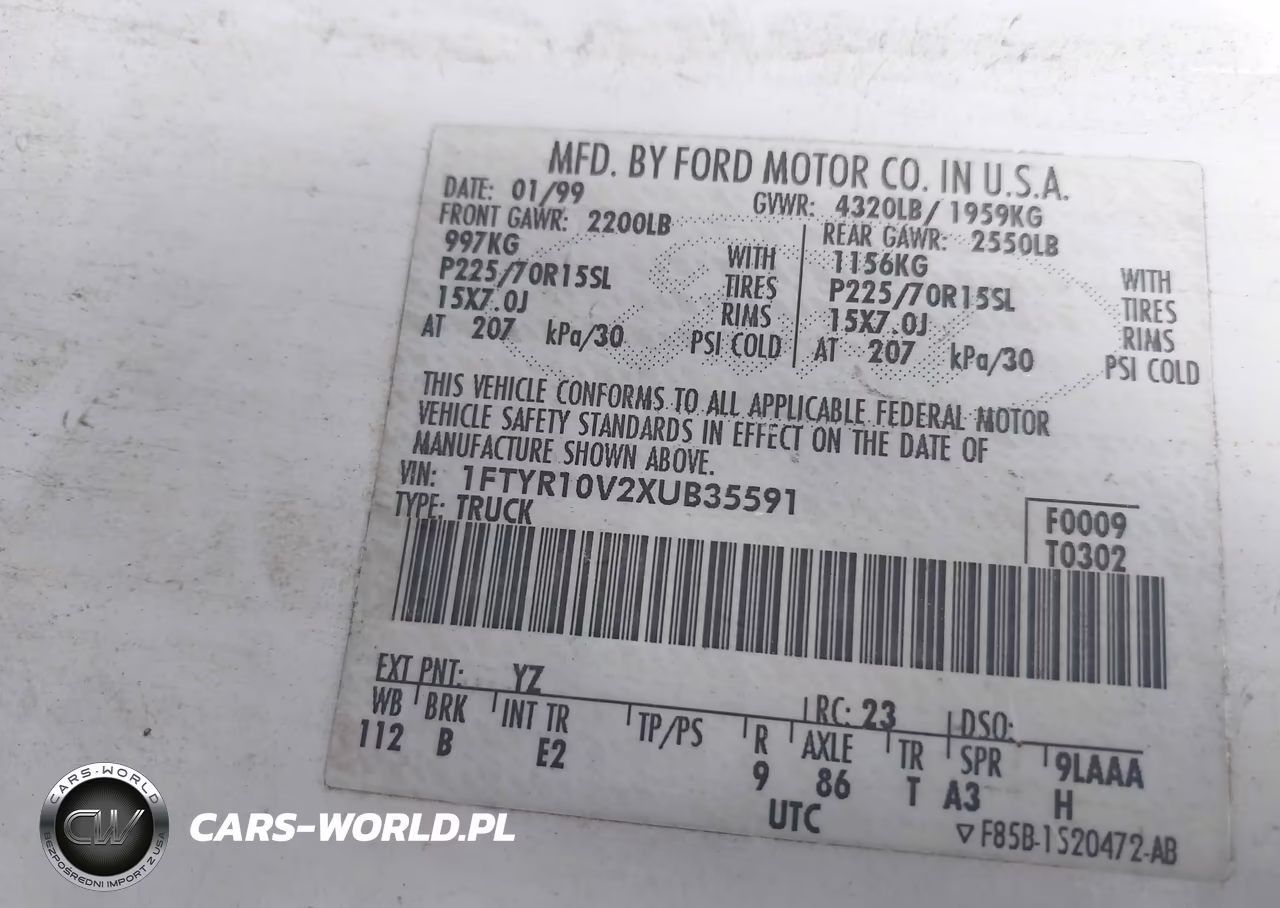 1999 Ford Ranger Xl-Xlt VIN:1FTYR10V2XUB35591 - 9