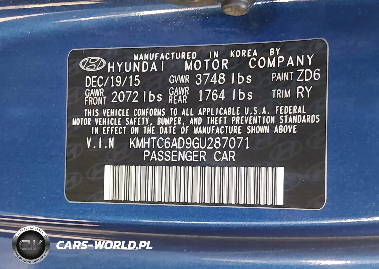 2016 Hyundai Veloster VIN:KMHTC6AD9GU287071 - 9