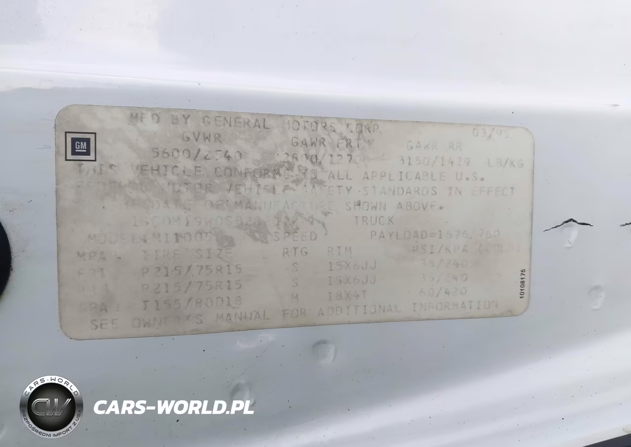 1995 Chevrolet Astro VIN:1GCDM19W0SB202072 - 9