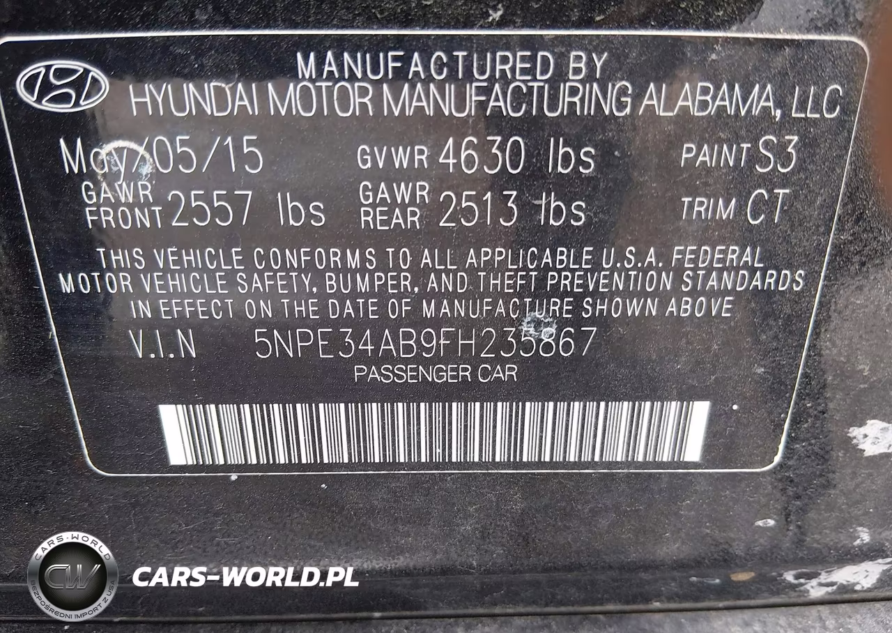 2015 Hyundai Sonata Sport 2.0T VIN:5NPE34AB9FH235867 - 9