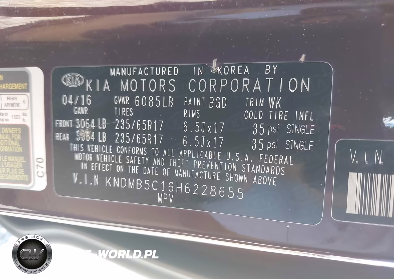 2017 Kia Sedona Lx VIN:KNDMB5C16H6228655 - 9
