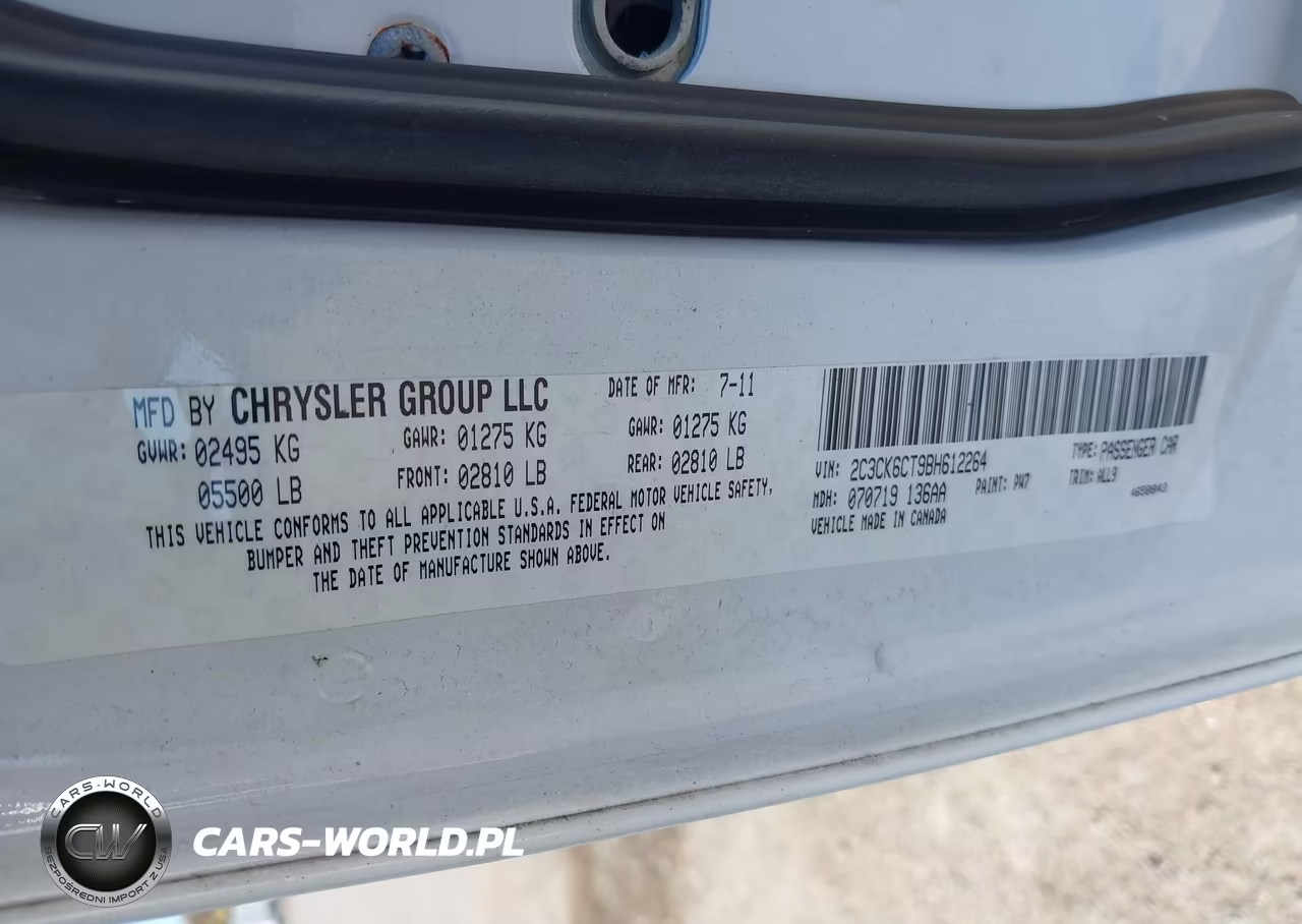 2011 Chrysler 300C Awd VIN:2C3CK6CT9BH612264 - 9