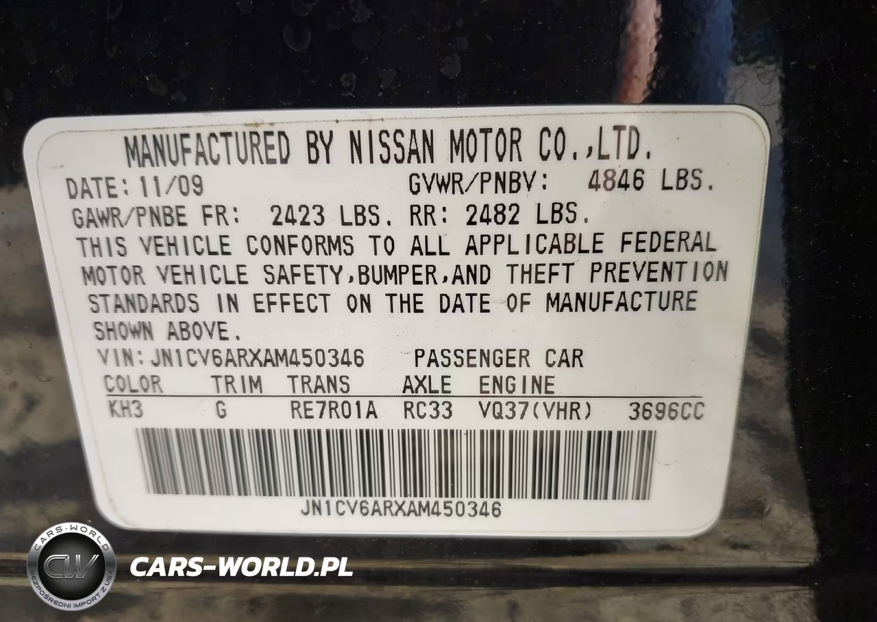 2010 Infiniti G37X VIN:JN1CV6ARXAM450346 - 9