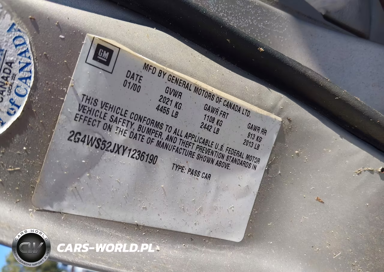 2000 Buick Century Custom VIN:2G4WS52JXY1236190 - 9