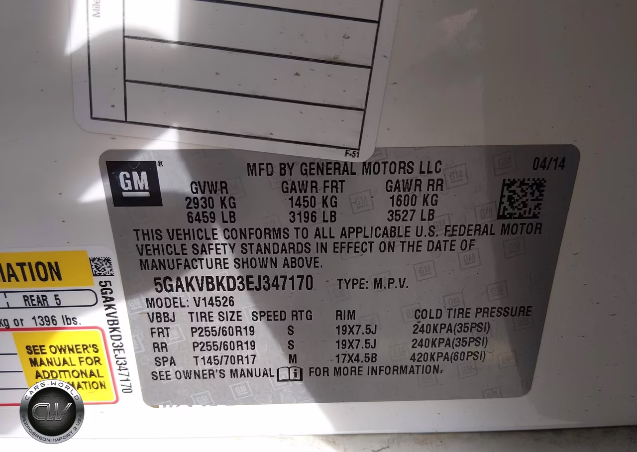 2014 Buick Enclave Leather VIN:5GAKVBKD3EJ347170 - 9