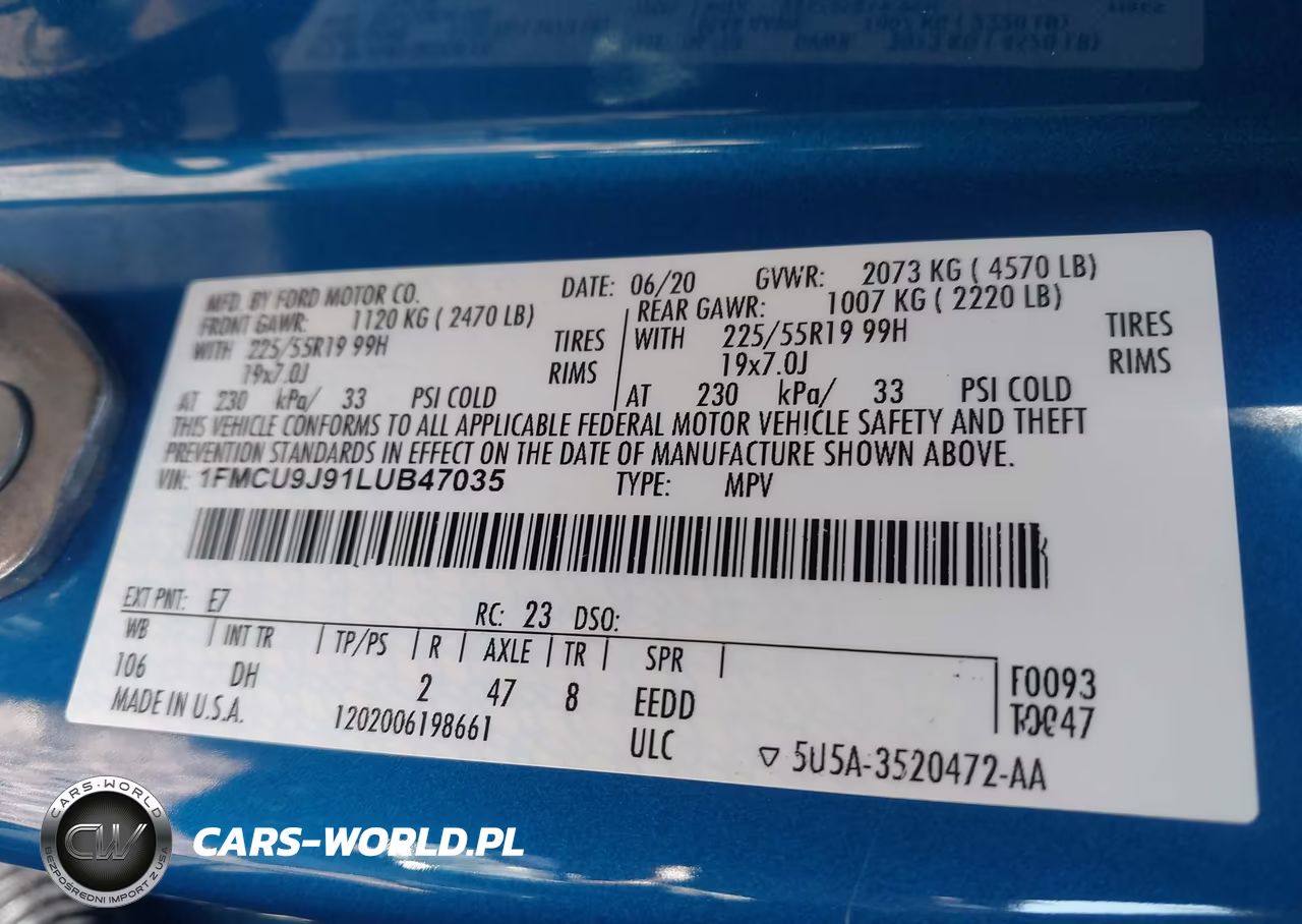 2020 Ford Escape Titanium VIN:1FMCU9J91LUB47035 - 9