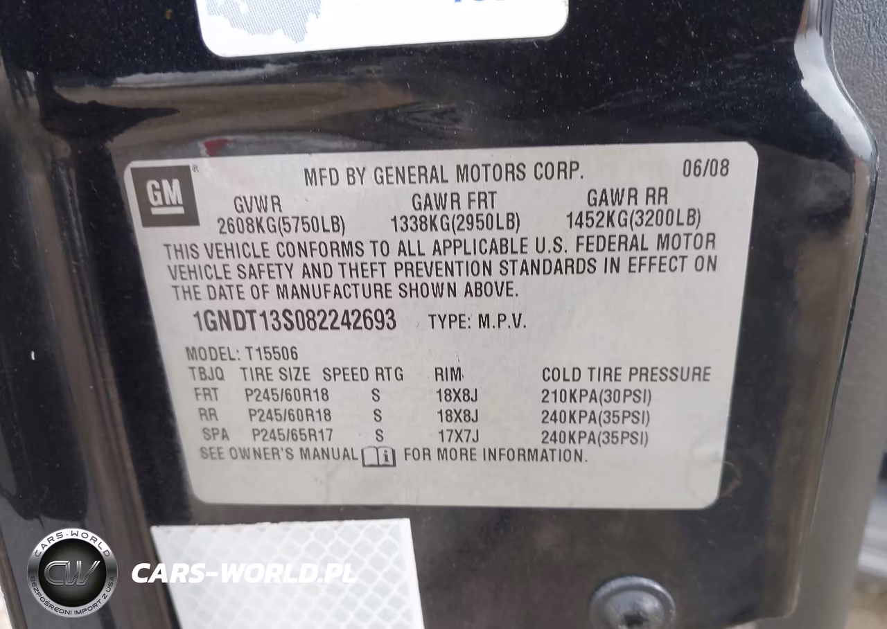 2008 Chevrolet Trailblazer Lt VIN:1GNDT13S082242693 - 9