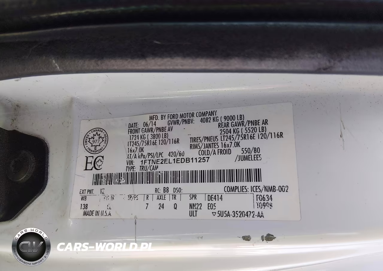 2014 Ford E-250 Commercial VIN:1FTNE2EL1EDB11257 - 9