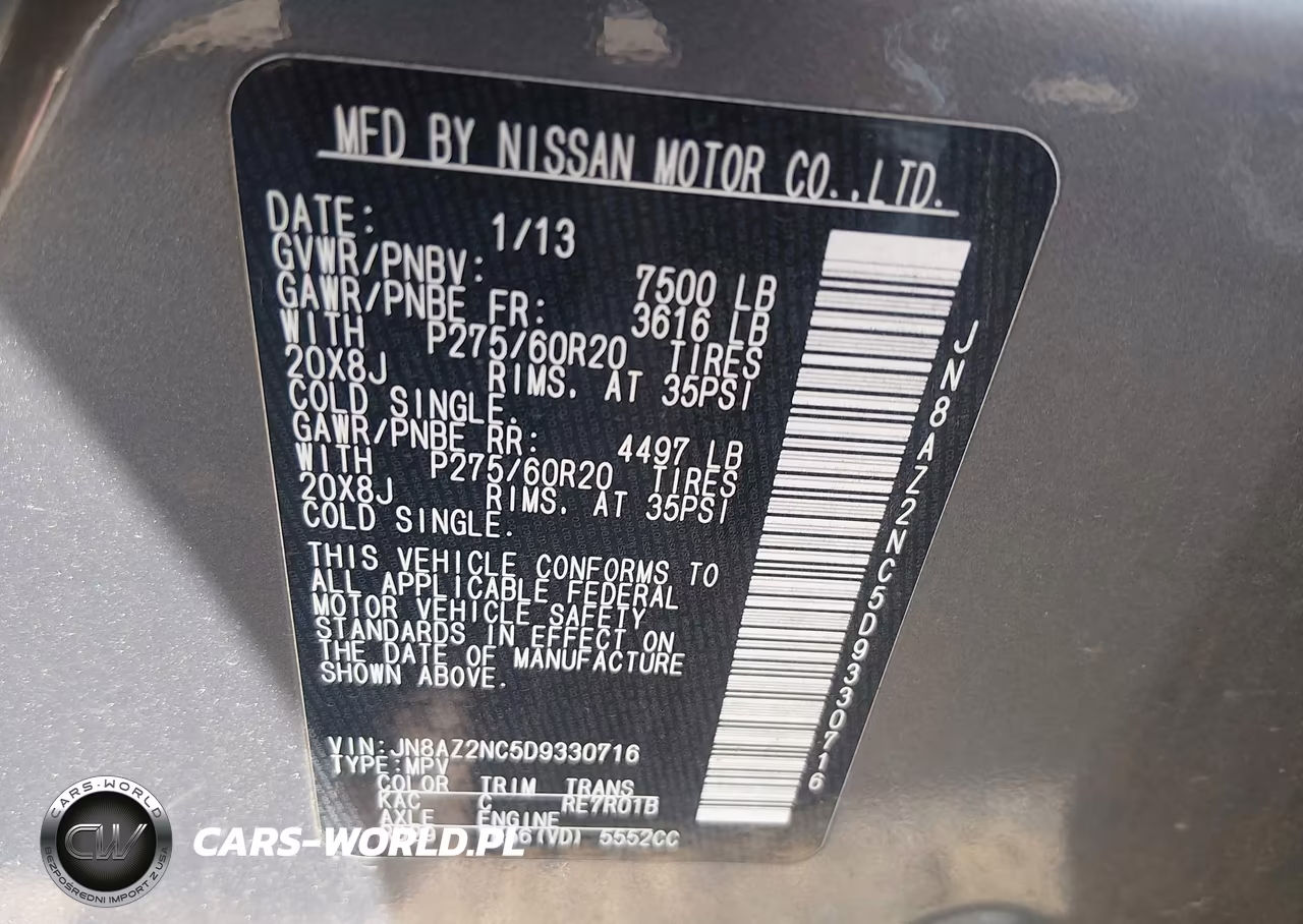 2013 Infiniti Qx56 VIN:JN8AZ2NC5D9330716 - 9