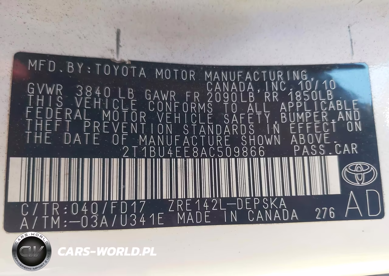 2010 Toyota Corolla S VIN:2T1BU4EE8AC509866 - 9