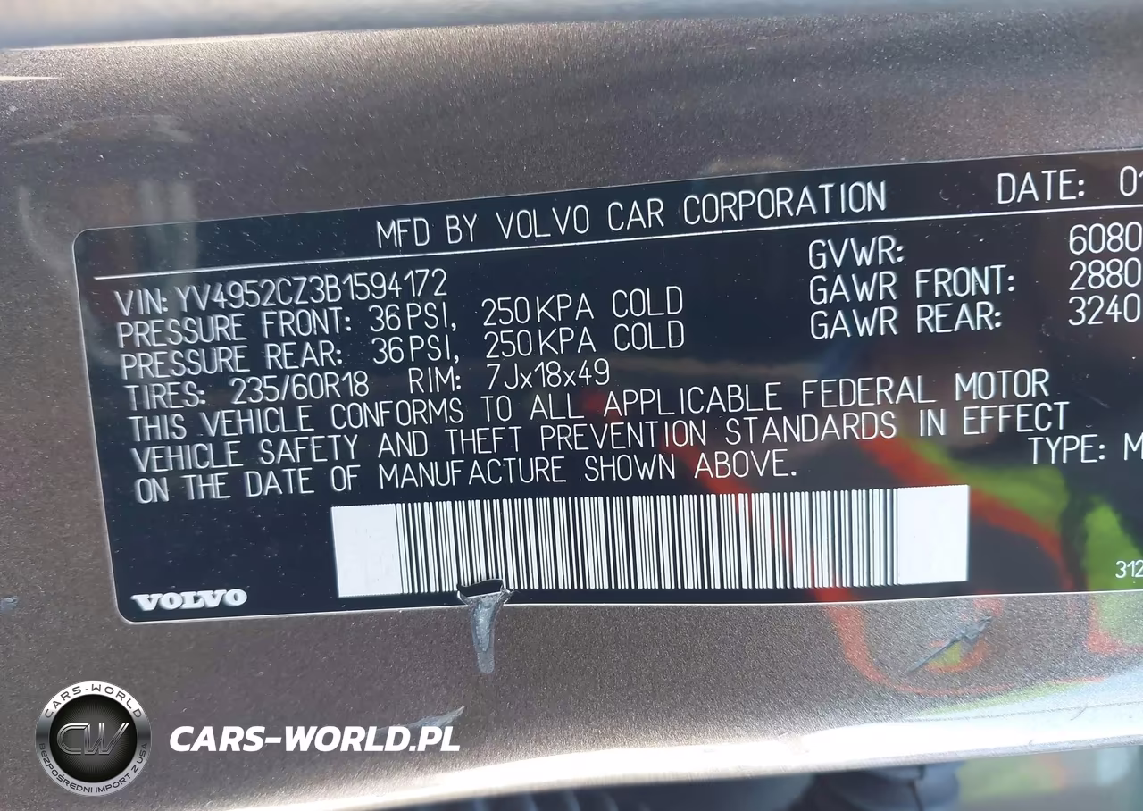 2011 Volvo Xc90 3.2 VIN:YV4952CZ3B1594172 - 9