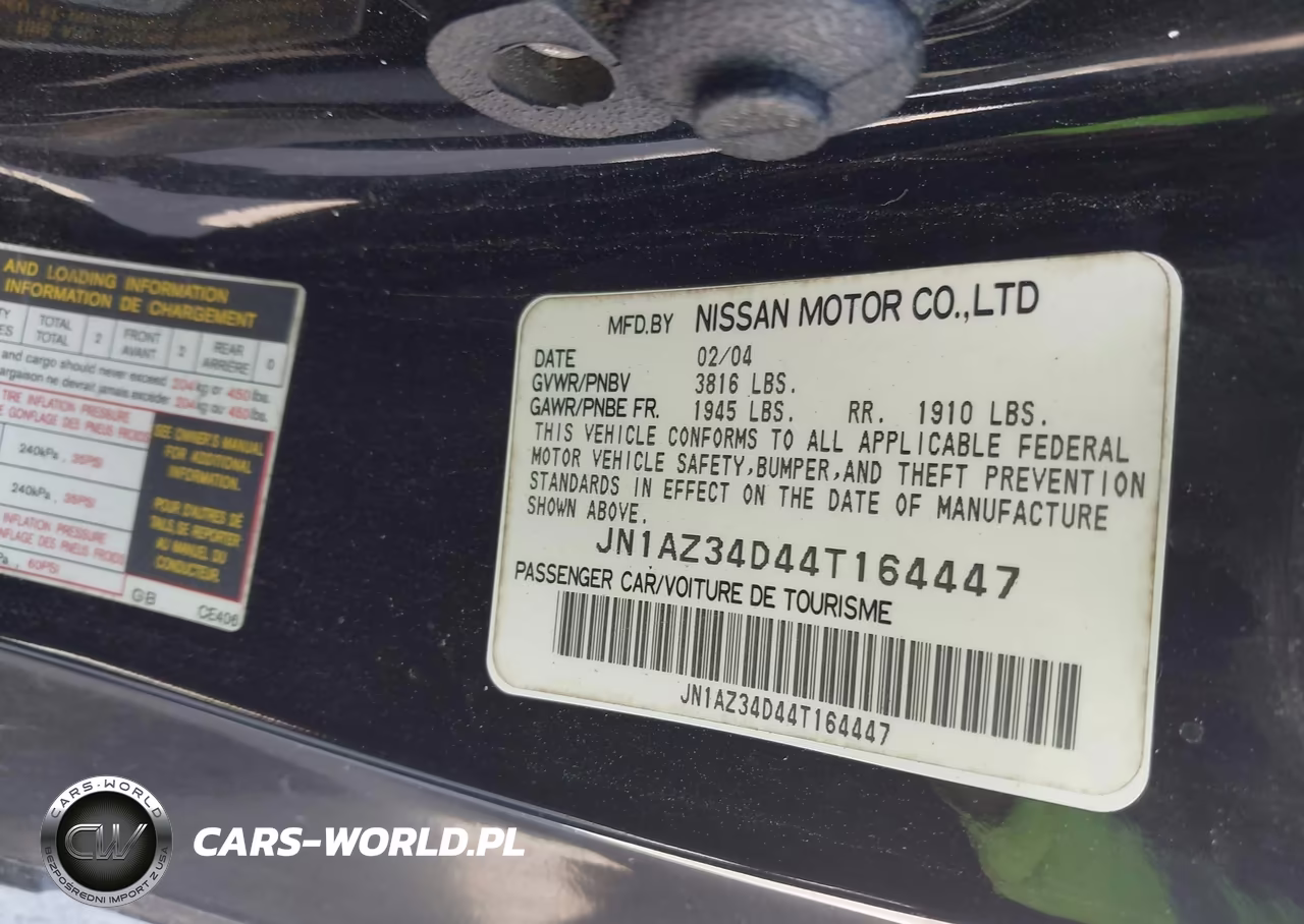 2004 Nissan 350Z Touring VIN:JN1AZ34D44T164447 - 9