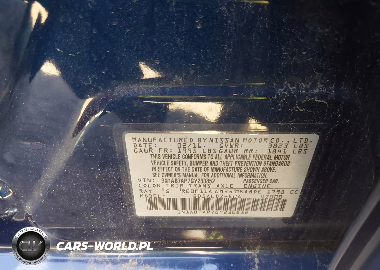 2016 Nissan Sentra Fe+ S-S-Sl-Sr-Sv VIN:3N1AB7AP7GY230852 - 8