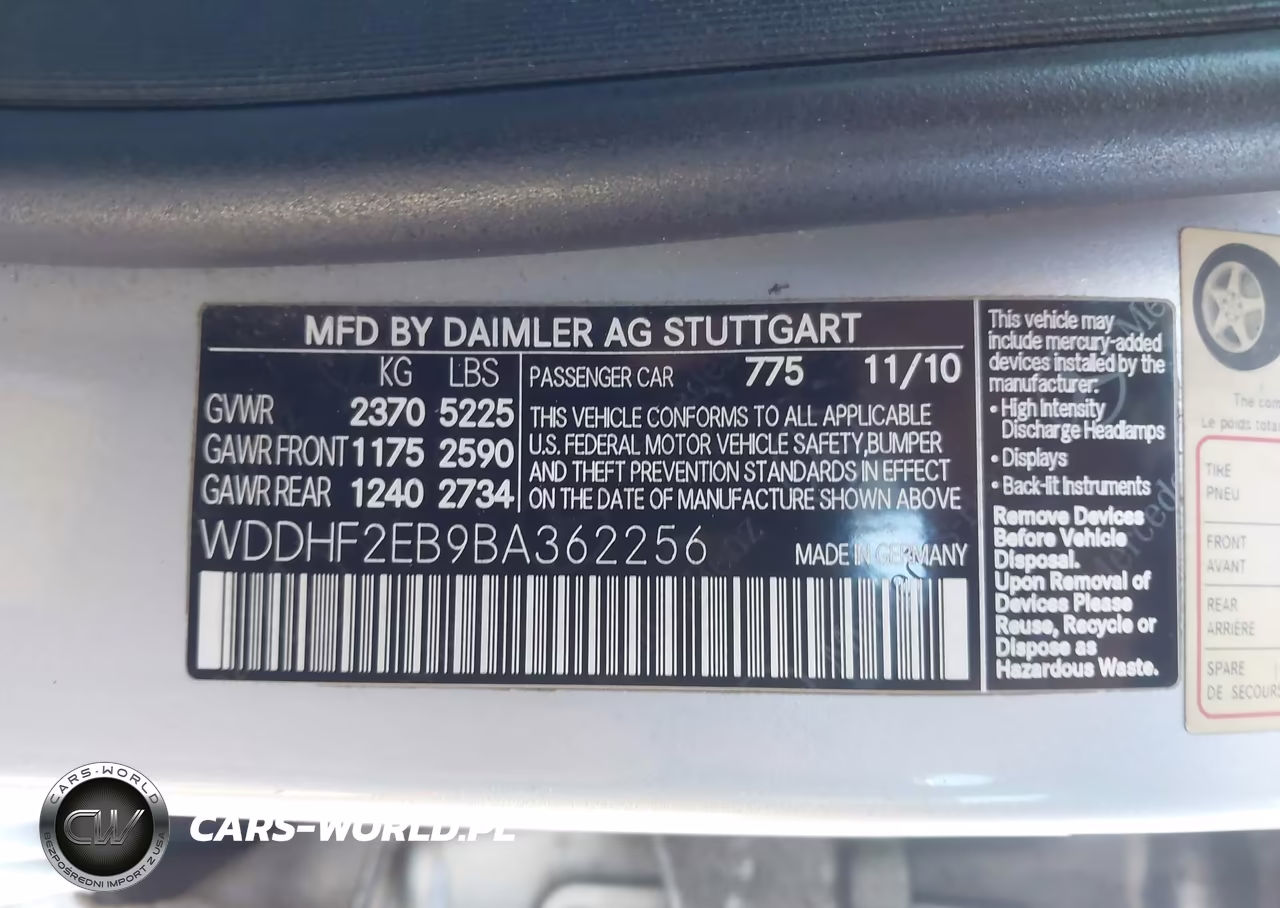 2011 Mercedes-Benz E 350 Bluetec VIN:WDDHF2EB9BA362256 - 9